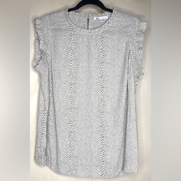 DR2 NWOT Plus Size Short Sleeve Reptile Print Top Blouse Sz 1X - Picture 1 of 7